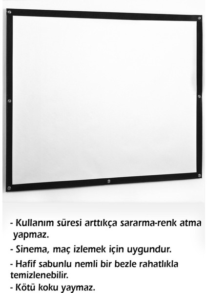 200X200 Sabit Çerçeveli Duvar Tipi Projeksiyon Perdesi Beyaz fiyatları