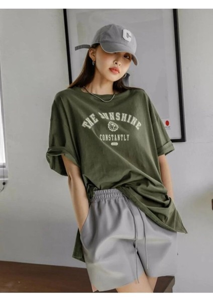 The Sunshine Baskılı Bisiklet Yaka Oversize Unisex T-Shirt fırsatları