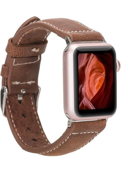 Mulvxurg URG02 Apple Watch Uyumlu Deri Kordon 42-44-45MM Nm1-As2 Taba (Mulvix)
