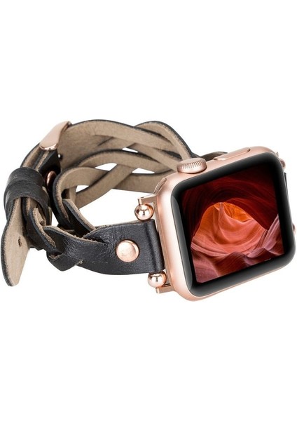 Mulvxurg URG02 Apple Watch Uyumlu Deri Kordon 38-40-41MM Dt Rt Rst1 (Mulvix)