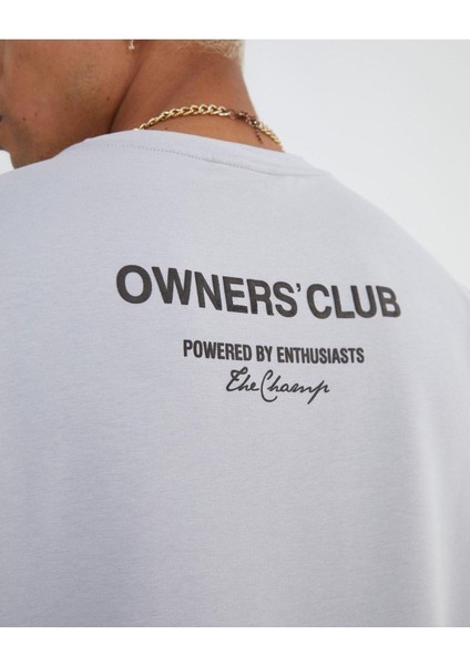 Göğüs Detaylı Represent Owners' Club Baskılı Oversize Pamuk T-Shirt modelleri