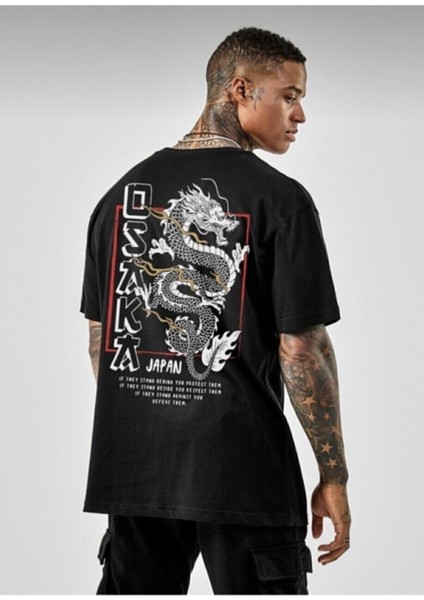 Unisex Oversize Osaka Baskılı Beyaz T-Shirt fırsatları