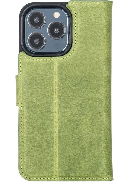 Mulvxurg URG02 Apple Iphone 13 Pro Uyumlu Deri Cüzdanlı Kılıf Antik Yeşil (Mulvix) modelleri