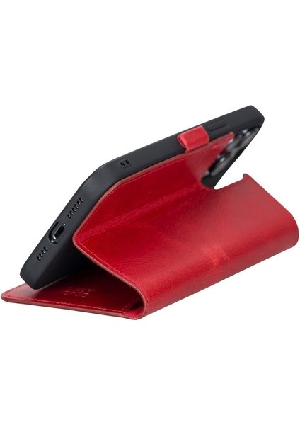 Mulvxurg URG02 Apple Iphone 13 Pro Max Uyumlu Deri Cüzdanlı Kılıf Nar Çiçeği (Mulvix) fırsatları