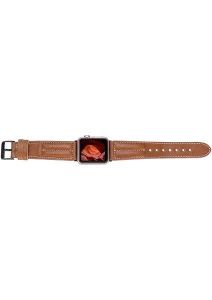 Mulvxurg URG02 Apple Watch Uyumlu Deri Kordon 42-44-45MM Nm3-As2 Taba (Mulvix) modelleri