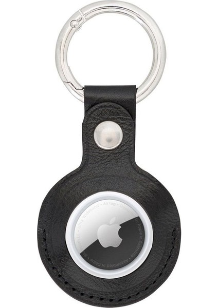 Mulvxurg URG02 Apple Airtag Uyumlu Deri Anahtarlık, Rst1 Siyah (Mulvix)