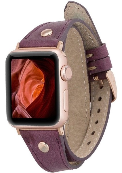 Mulvxurg URG02 Apple Watch Uyumlu Deri Kordon 38-40-41MM Dt Slim Cz7 (Mulvix)