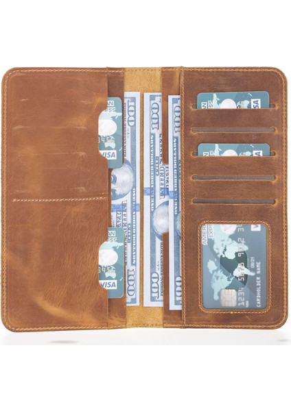 Mulvxurg URG02 Rio 5.5 Inch Uyumlu Deri Kartlıklı Kılıf G19 Taba (Mulvix)