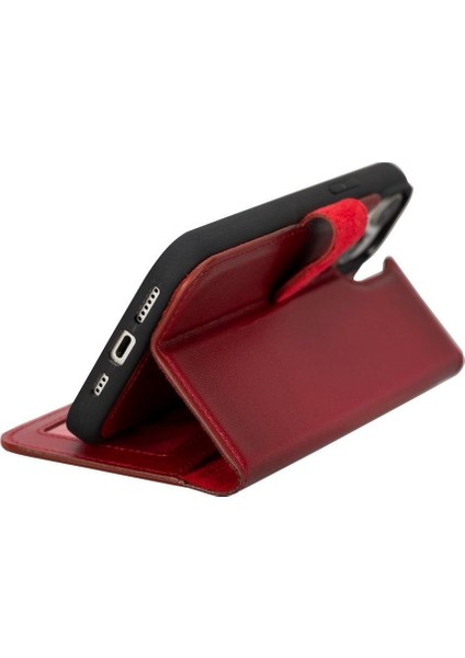 Mulvxurg URG02 Apple Iphone 15 Plus Uyumlu Deri Cüzdanlı Kılıf Mwwn V4EF Kırmızı (Mulvix) modelleri