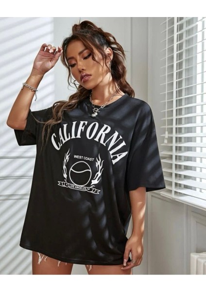 Calıfornia Baskılı Oversize Unisex T-Shirt fırsatları