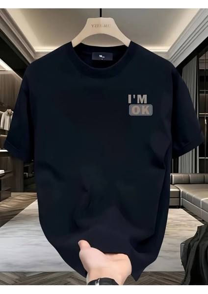 Unisex I'm Ok Baskılı Oversize %100 Pamuk T-Shirt