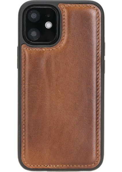 Mulvxurg URG02 Apple Iphone 12 Mini Uyumlu Deri Arka Kapak RST2EF Taba (Mulvix)