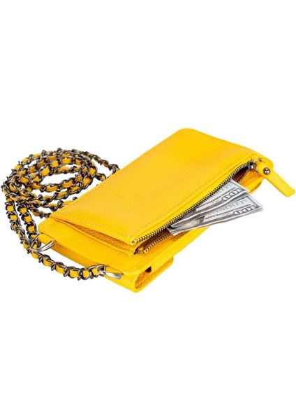 Mulvxurg URG02 Avjin 6.9 Inch Uyumlu Deri Kılıf Cüzdan Askılı FL12 Sarı (Mulvix) fırsatları