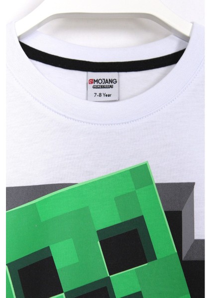 Erkek Çocuk Creeper 3D Baskılı T-Shirt Beyaz fiyatları