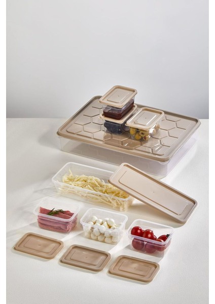 Bursev 8 Parça Beyaz Plastik Saklama Kabı Seti, Kahvaltı ve Piknik Için Ideal fiyatları