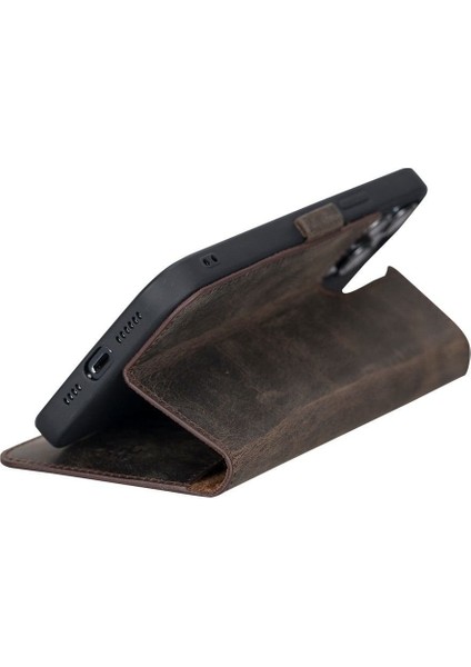 Mulvxurg URG02 Apple Iphone 13 Pro Max Uyumlu Deri Cüzdanlı Kılıf Acı Kahve (Mulvix) fırsatları