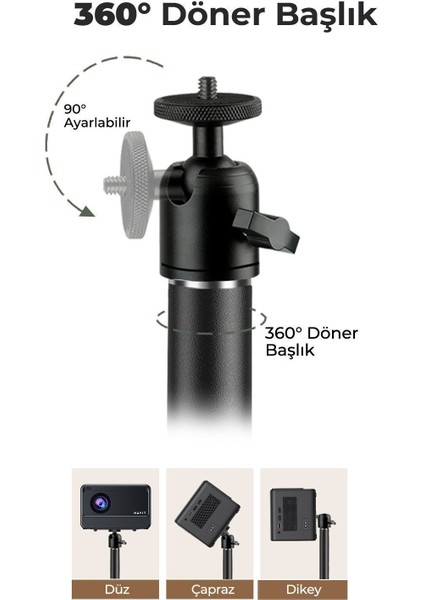 Ayaklı Projeksiyon Tripod, 90-135CM Ayarlanabilir Yükseklik, Karbon Çelik Siyah fırsatları