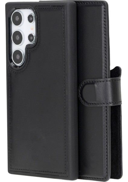 Mulvxurg URG02 Galaxy S24 Ultra Uyumlu, Deri Cüzdanlı Kılıf, Parlak Siyah (Mulvix) fiyatları