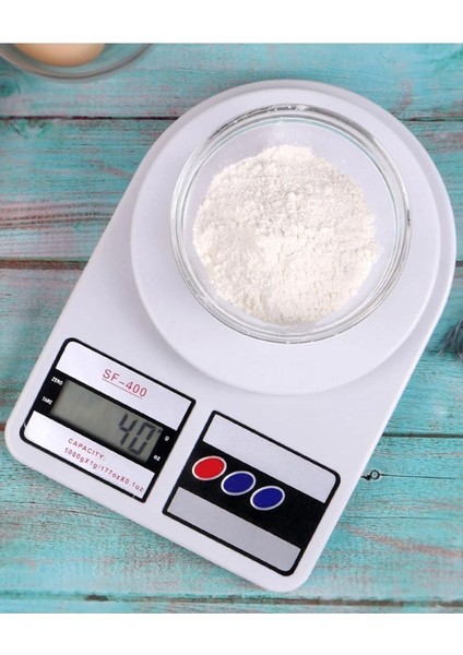 Yüksek Hassasiyetli 10 kg Dijital Mutfak Tartısı LCD Ekranlı Beyaz