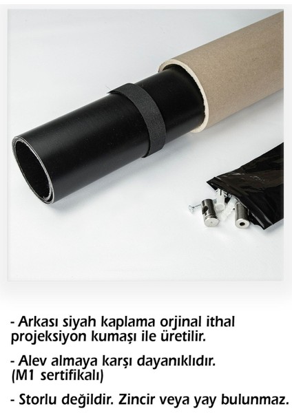 300X225 Sabit Çerçeveli Beyaz Duvar Projeksiyon Perdesi