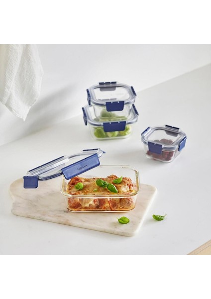 Dörtgen Kilitli Saklama Kabı, 1.0 Lt, Mavi ve Turuncu Renk Seçenekleri fırsatları