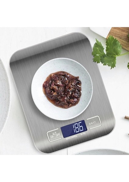 Hassas Dijital Mutfak Terazisi 5 kg Paslanmaz Çelik Pil