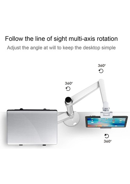 Ayarlanabilir Notebook ve Tablet Standı, 10-16" ve 4.7-12.9" Uyumlu, Gri Renk modelleri