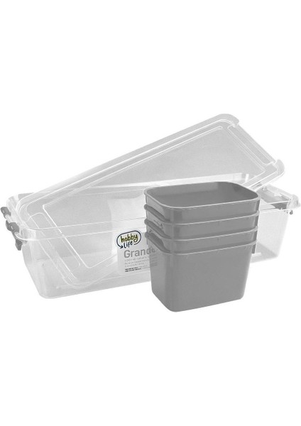 4 Bölmeli Derin Organizatör Kutu, Beyaz, 3.5 Litre fırsatları