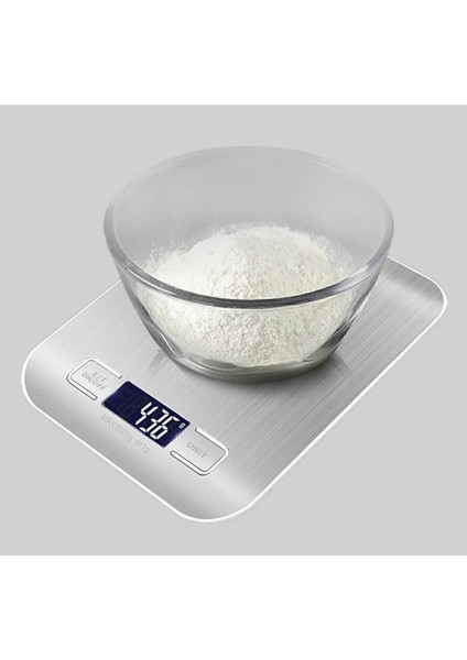 Hassas Dijital Mutfak Terazisi 5 kg Paslanmaz Çelik Pil