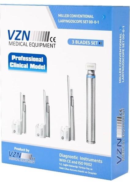 Yüksek Kaliteli Macintosh Halojen Işık ile Profesyonel Laringoskop Seti