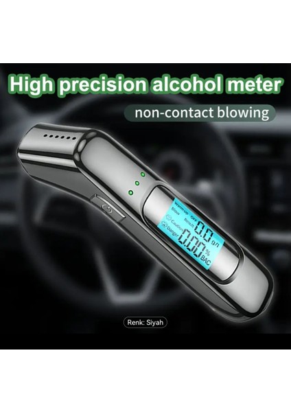 Taşınabilir Alkol Test Cihazı, USB Bağlantılı, Yüksek Hassasiyetli, Güçlü