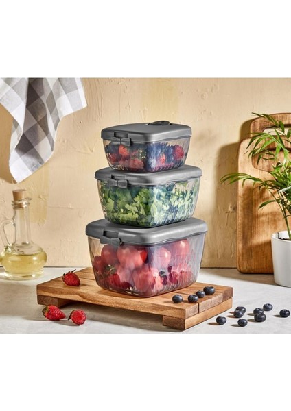3'lü Mikrodalgalı Saklama Kabı, Sıcak Hava Tahliye Kapağı, Bpa Içermeyen, Gıdaya Uygun modelleri