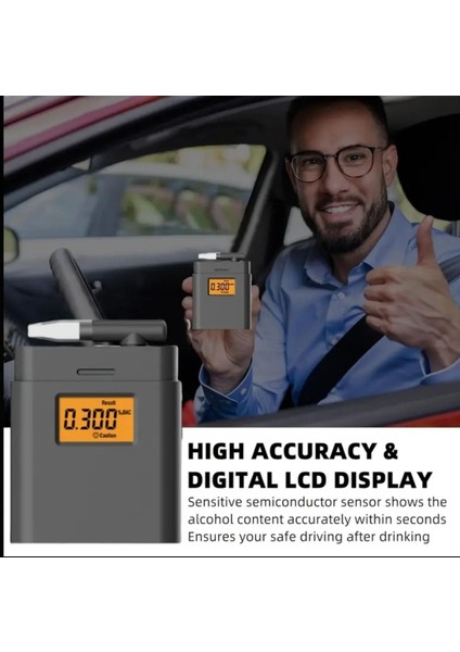 Yüksek Hassasiyetli Dijital Alkolektör, LCD Ekranlı, Güvenilir ve Kolay Kullanım