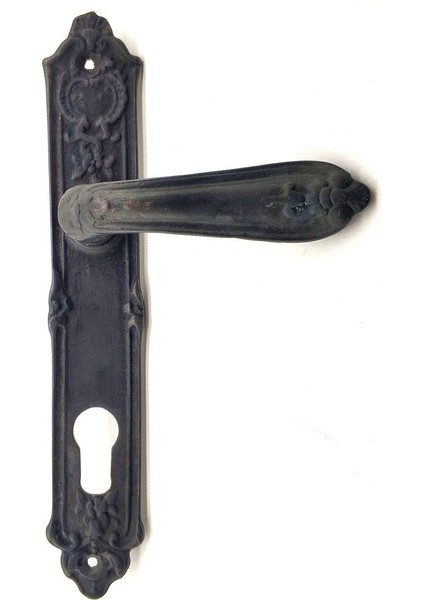 Renkli Pirinç Çiçekli Oda Kapı Kolu 240X40 Mm, Dekoratif ve Şık Tasarım