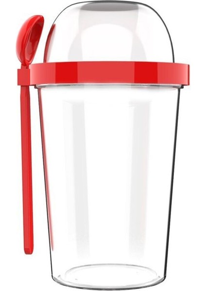 Kırmızı Kapsül 450 ml ve 100 ml Atıştırmalık Kabı Seti, Şık ve Pratik Kullanım