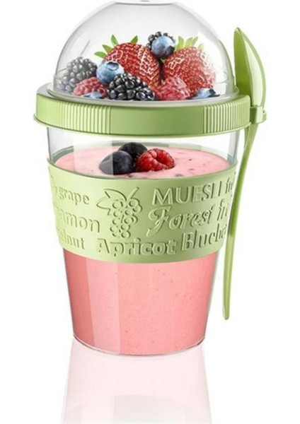 Kapaklı ve Kaşıklı 600 ml Meyveli Yoğurt ve Müsli Kabı, Sağlıklı Beslenme Için Ideal indirimleri