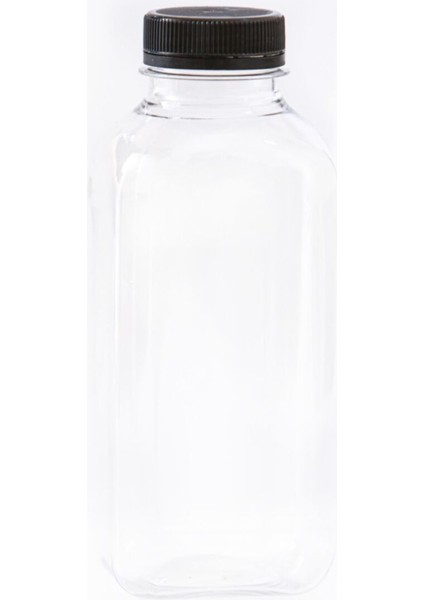 500ML Kare Şişe, Siyah Kapak, 6'lı Paket, Turuncu Renkli Sağlıklı Içim Şişesi
