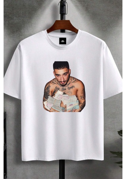 Unisex Uzi El Chavo Baskılı Oversize %100 Pamuk Boyfriend T-Shirt