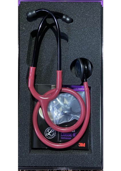 Siyah ve Bordo Renkli Class 3 Steteskop, Kaliteli ve Dayanıklı Tasarım