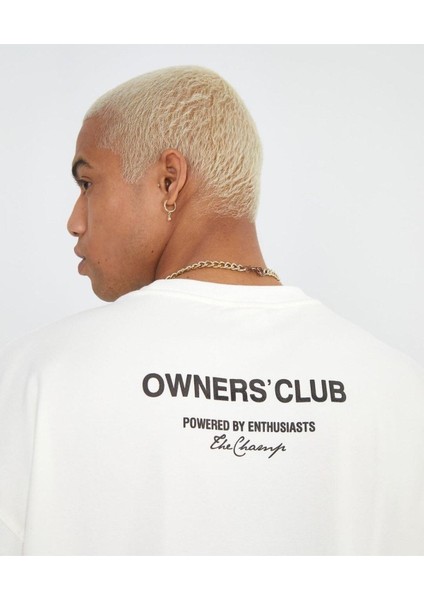 Göğüs Detaylı Represent Owners' Club Baskılı Oversize Pamuk T-Shirt modelleri
