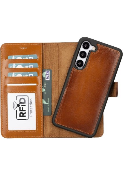 Mulvxurg URG02 Galaxy S23 Plus Uyumlu Deri Cüzdanlı Kılıf RST2EF Taba (Mulvix)