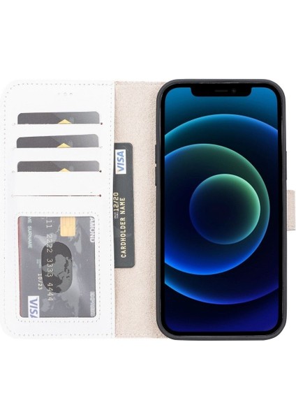 Mulvxurg URG02 Apple Iphone 13 Pro Max Uyumlu Deri Cüzdanlı Kılıf F3 Beyaz (Mulvix) fiyatları