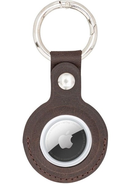 Mulvxurg URG02 Apple Airtag Uyumlu Deri Anahtarlık, Acı Kahve (Mulvix)