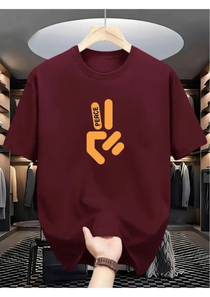 Unisex Peace Baskılı Oversize T-Shirt