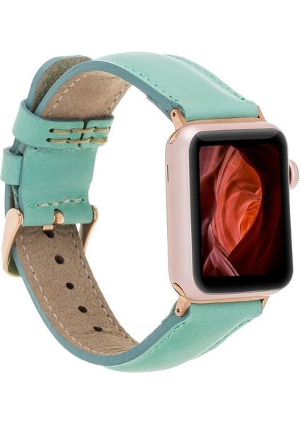 Mulvxurg URG02 Apple Watch Uyumlu Deri Kordon 38-40-41MM Ferro Rt Brn7 (Mulvix)