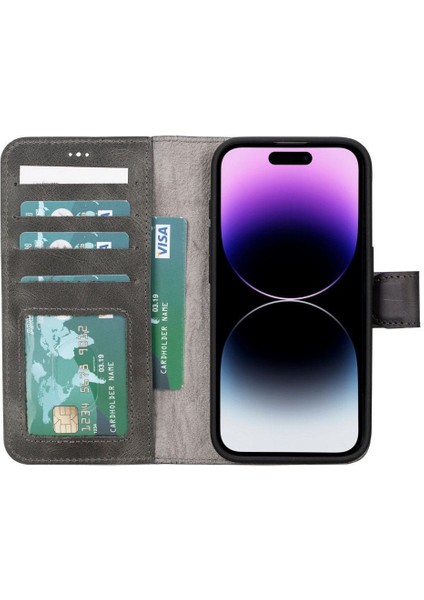 Mulvxurg URG02 Apple Iphone 15 Pro Uyumlu Deri Cüzdanlı Kılıf Mwwn VS4EF Gri (Mulvix) fiyatları