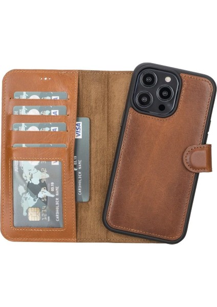 Mulvxurg URG02 Apple Iphone 14 Pro Max Uyumlu Deri Cüzdanlı Kılıf Mwwn RST2EF (Mulvix)