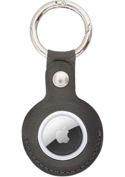 Mulvxurg URG02 Apple Airtag Uyumlu Deri Anahtarlık, TN18EF Gri (Mulvix)