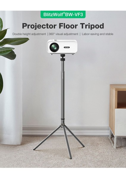 360° Projektör Askı Aparatı, 10 kg Taşıma, Evrensel Uyum, Tripod Stand