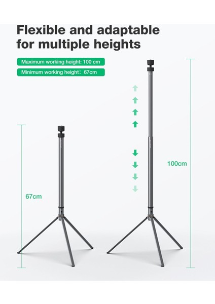 360° Projektör Askı Aparatı, 10 kg Taşıma, Evrensel Uyum, Tripod Stand